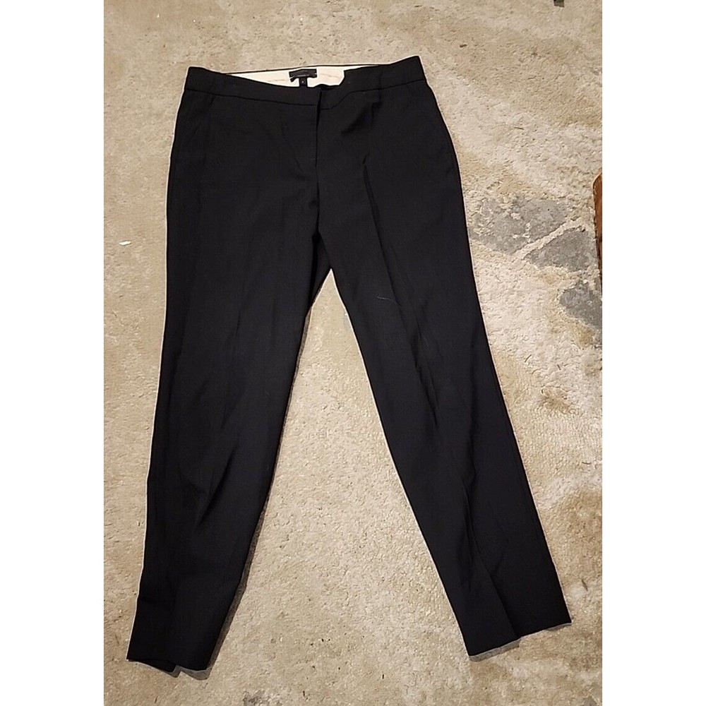 J Crew Tollegno 1900 Wool Blend Favorite Fit Black Pants Women's Size 8